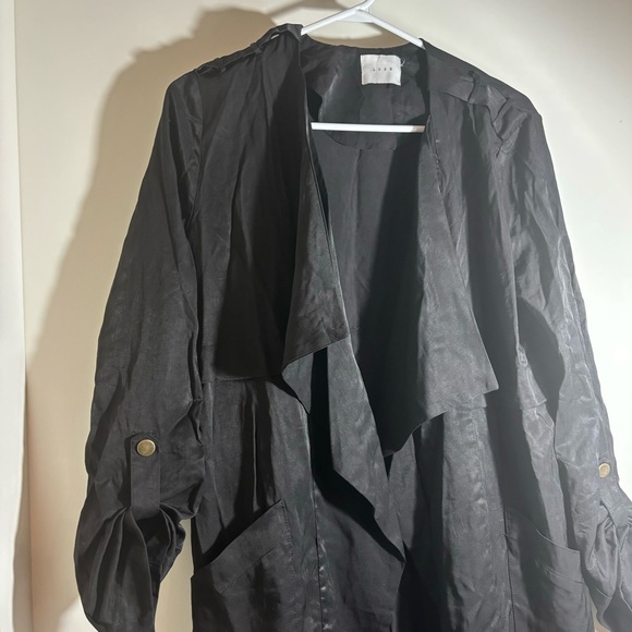Black Lightweight Overcoat/Trench Coat - Picture 2 of 5